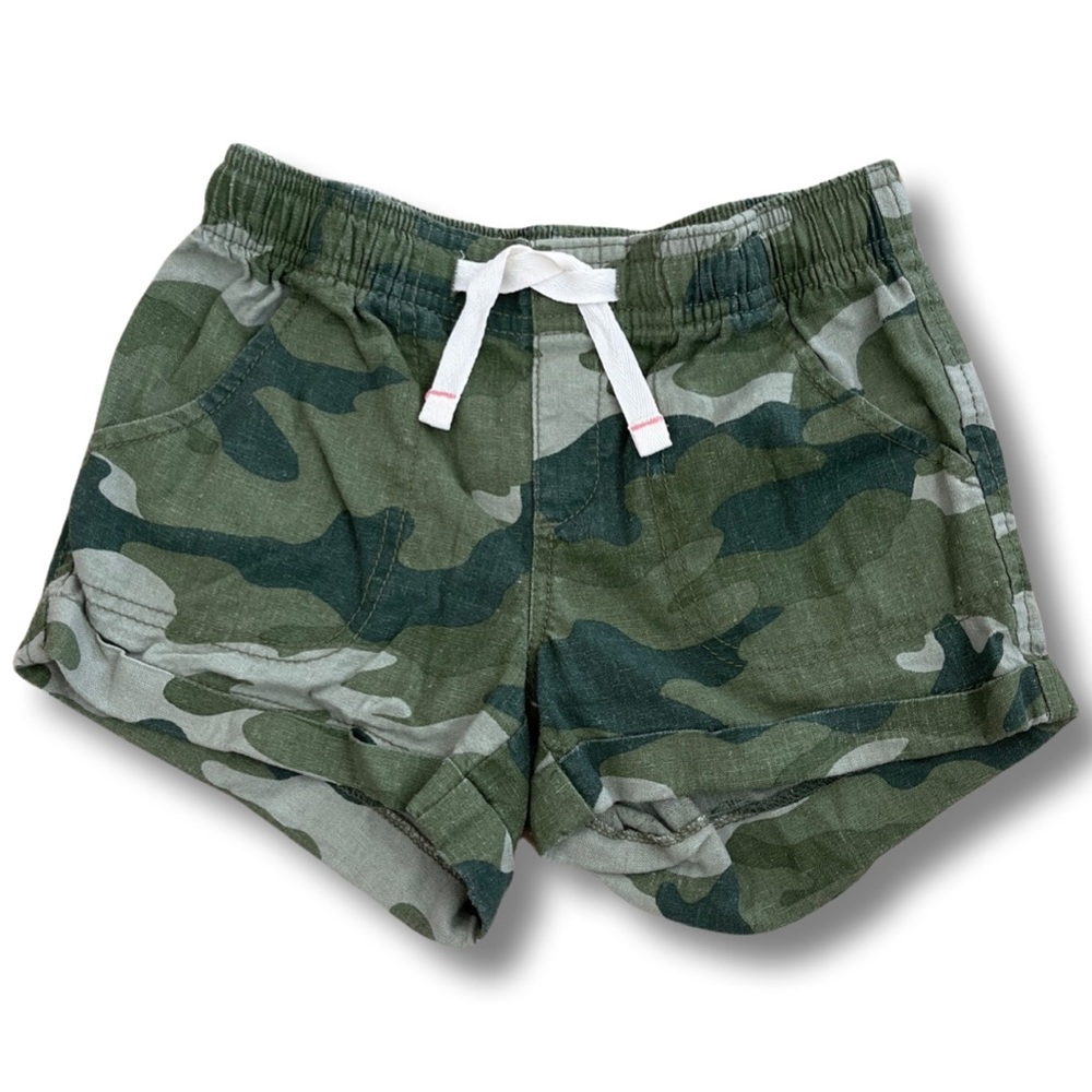 Girls woven camo print shorts size S